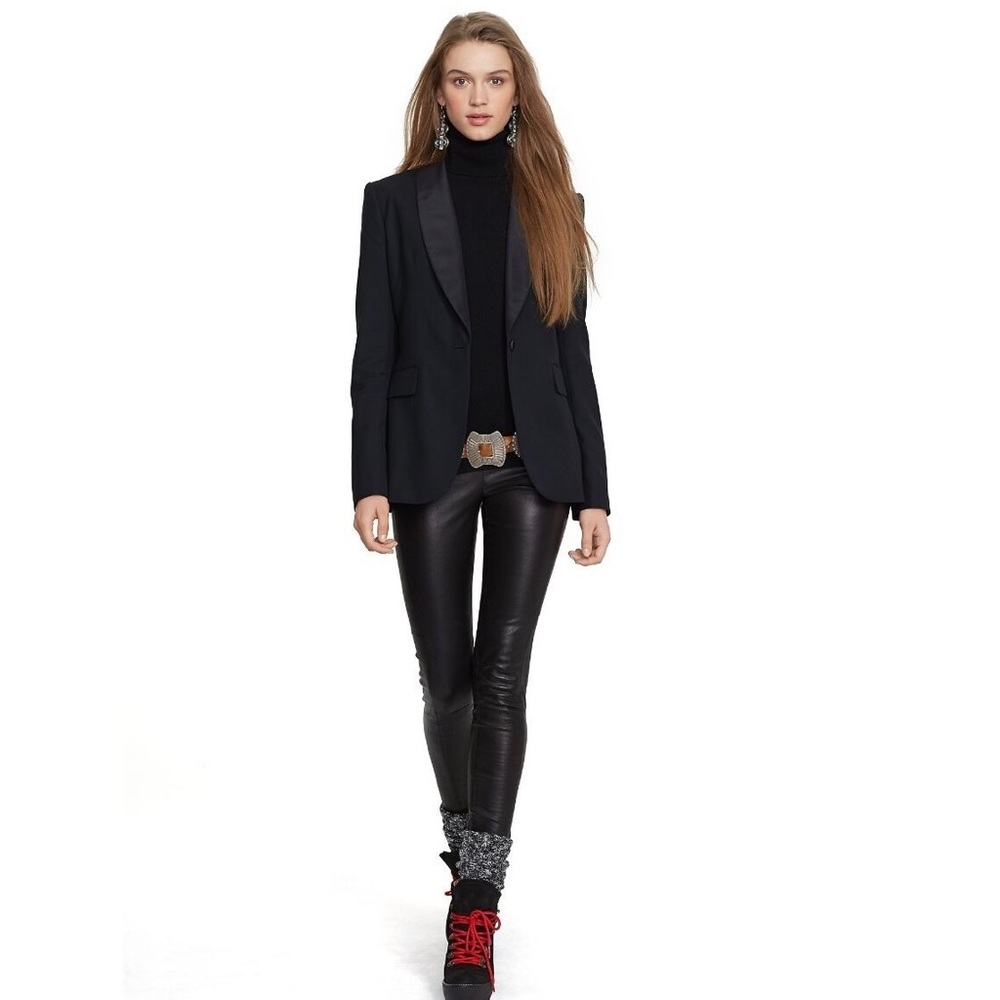 Polo Ralph Lauren Stretch Lamb Leather Skinny Pants